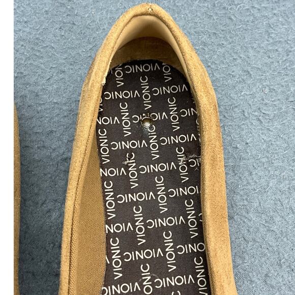 Vionic Cameron Brown Tan Suede Jeweled Orthaheel Slip On Ballet Flat Women 6.5 - Picture 9 of 11